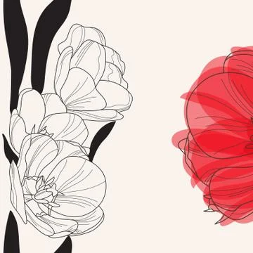 Decorative tulips Stock Illustration