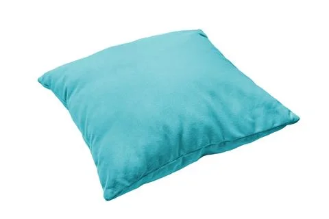 Decorative turquoise rectangular pillow for sleeping and resting isolated o.. Foto stock