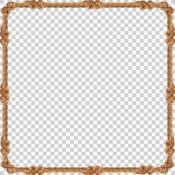 Decorative twisted rope frame is floating on transparent fill, flat style Stock Illustration