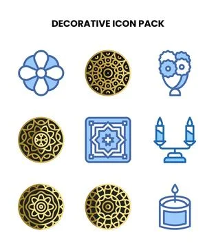 Decorative Two Colour Graphics Icons Pack イラスト素材