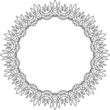 Decorative, unusual, round frame with empty place for your text. Vector illus Stock Illustration