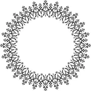 Decorative, unusual, round frame with empty place for your text. Vector illus Stock Illustration