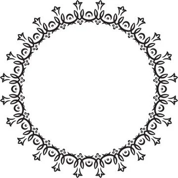 Decorative, unusual, round frame with empty place for your text. Vector illus Illustrazione stock