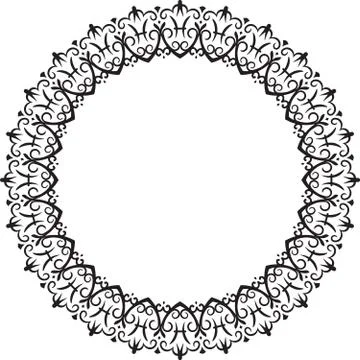 Decorative, unusual, round frame with empty place for your text. Vector illus Stock Illustration
