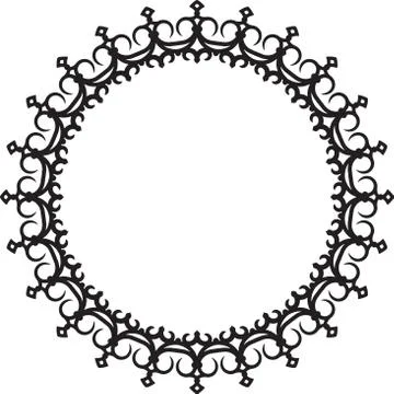 Decorative, unusual, round frame with empty place for your text. Vector illus Stockillustratie