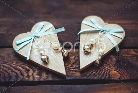 Decorative valentine hearts Stock Photos