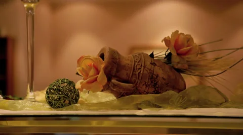 Decorative Vase at Buffet Stock Footage 36052119