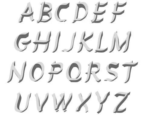 Decorative vector alphabet isolated on white background. Stock Illustration