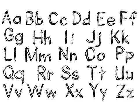 Decorative vector alphabet isolated on white background. Stock Illustration