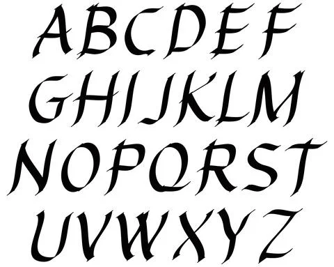 Decorative vector alphabet isolated on white background. Stock Illustration