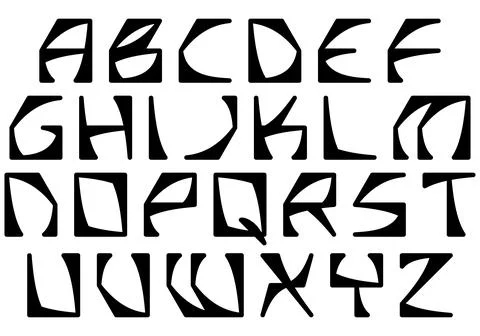 Decorative vector alphabet isolated on white background.Art font. Stock Illustration