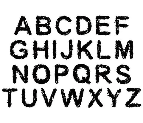 Decorative vector alphabet isolated on white background.Art font. Stock Illustration