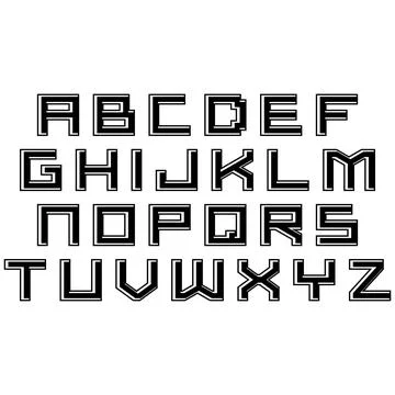 Decorative vector alphabet isolated on white background.Art font. Stock Illustration