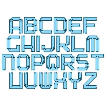Decorative vector alphabet with nicks isolated on white background.Art font. Stock Illustration