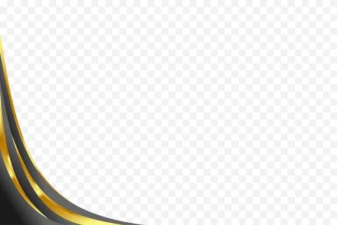 Decorative vector background in Black and gold with a wavy border for heade.. Stock Illustration
