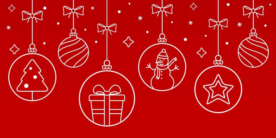 Decorative vector background with Christmas and New Year decoration. Merry .. Stock Illustration