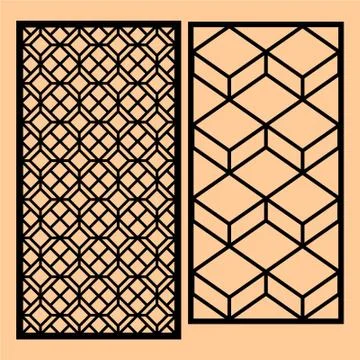 Decorative  vector CNC Laser Cut Panel Stock Illustration