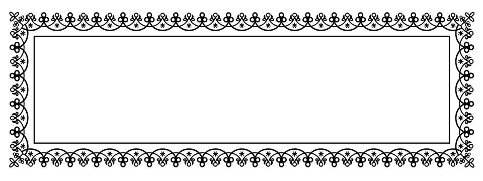Decorative Vector Frame Panorama Template with Empty Space Illustrazione stock