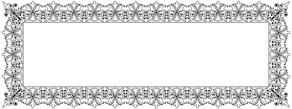 Decorative Vector Frame Panorama Template with Empty Space Stock Illustration