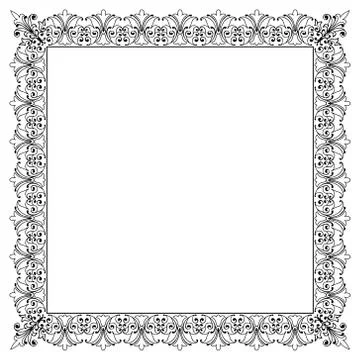 Decorative Vector Frame Template with Empty Space Stock Illustration