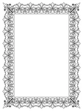 Decorative Vector Frame Template with Empty Space Stock Illustration