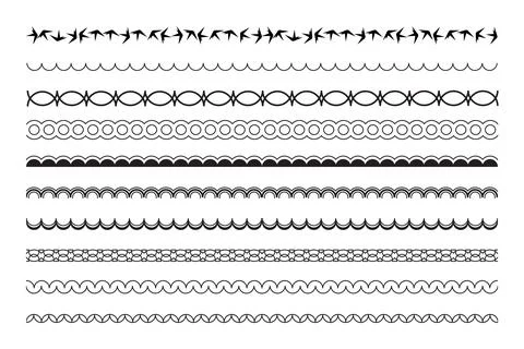 Decorative Vector hand drawn Border Collection. Abstract seamless lines, de.. 스톡 일러스트