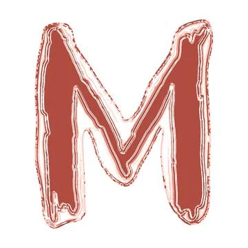 Decorative vector letter.Art font. Stock Illustration