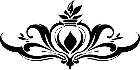 Decorative Vector Logo with Elegant Floral Details Stock Illustration
