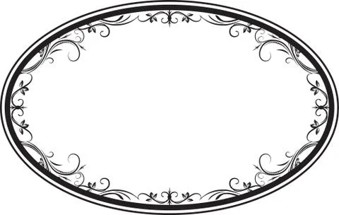Decorative vector oval floral frame with leaves for your design. Stock Illustration