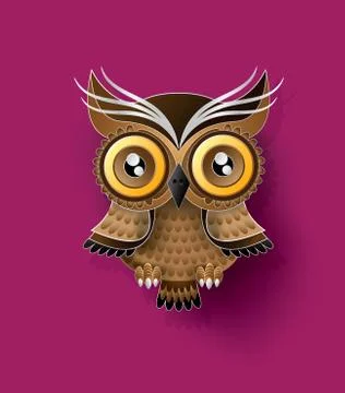 Decorative Vector Owl. Stock Illustration