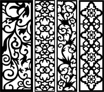 Decorative vector panel for cnc cutting. for interior partition Stock Illustration