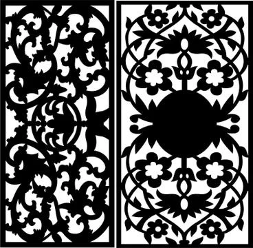 Decorative vector panel for cnc cutting. for interior partition Stock Illustration