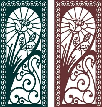 Decorative vector panel for cnc cutting. for interior partition Stock Illustration