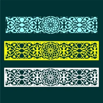 Decorative vector panels for laser cutting. interior partition Stock Illustration