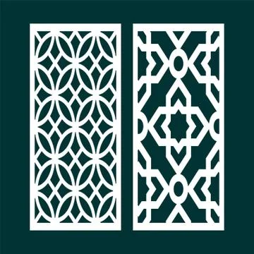 Decorative vector panels for laser cutting. Template for interior partition Stock Illustration