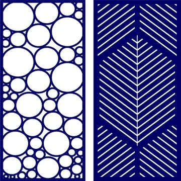 Decorative vector panels for laser cutting. Template for interior partition Stock Illustration