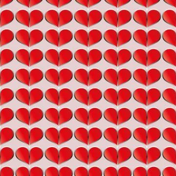 Decorative vector red seamless background - abstract heart pattern Stock Illustration
