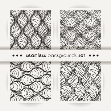 Decorative vector seamless set of wave patterns. Endless illustrations with a Stockillustratie