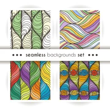Decorative vector seamless set of wave patterns. Endless illustration with ab Stockillustratie