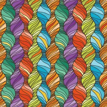 Decorative vector seamless wave pattern. Endless illustration with abstract d 스톡 일러스트