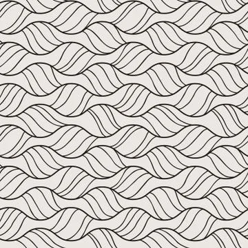 Decorative vector seamless wave pattern. Endless illustration with abstract d 스톡 일러스트