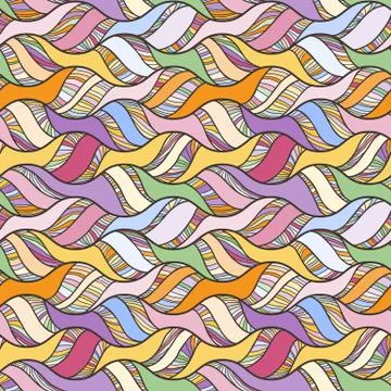 Decorative vector seamless wave pattern. Endless illustration with abstract d Illustrazione stock