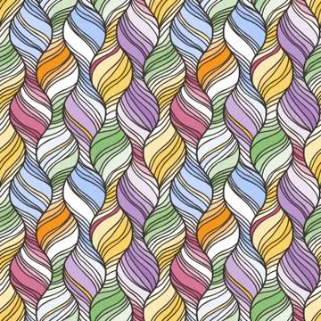Decorative vector seamless wave pattern. Endless illustration with abstract d 스톡 일러스트