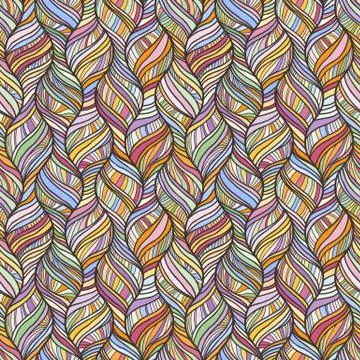 Decorative vector seamless wave pattern. Endless illustration with abstract d 스톡 일러스트