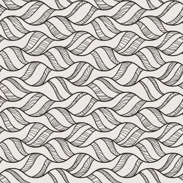 Decorative vector seamless wave pattern. Endless illustration with abstract d Illustrazione stock