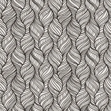 Decorative vector seamless wave pattern. Endless illustration with abstract d Stock Illustration