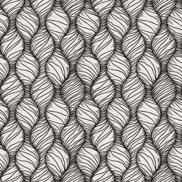 Decorative vector seamless wave pattern. Endless illustration with abstract d Stock Illustration