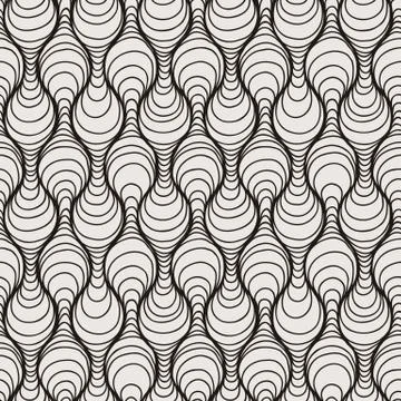 Decorative vector seamless wave pattern. Endless illustration with abstract d Illustrazione stock