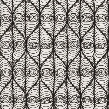 Decorative vector seamless wave pattern. Endless illustration with abstract d イラスト素材