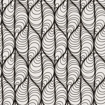 Decorative vector seamless wave pattern. Endless illustration with abstract d 스톡 일러스트